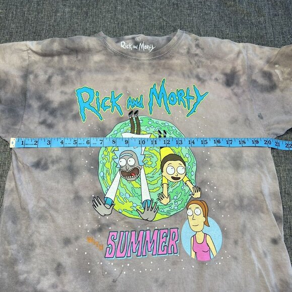Rick And Morty T Shirt Large Tie Dye Gray Summer Graphic Adult Swim - Picture 6 of 8